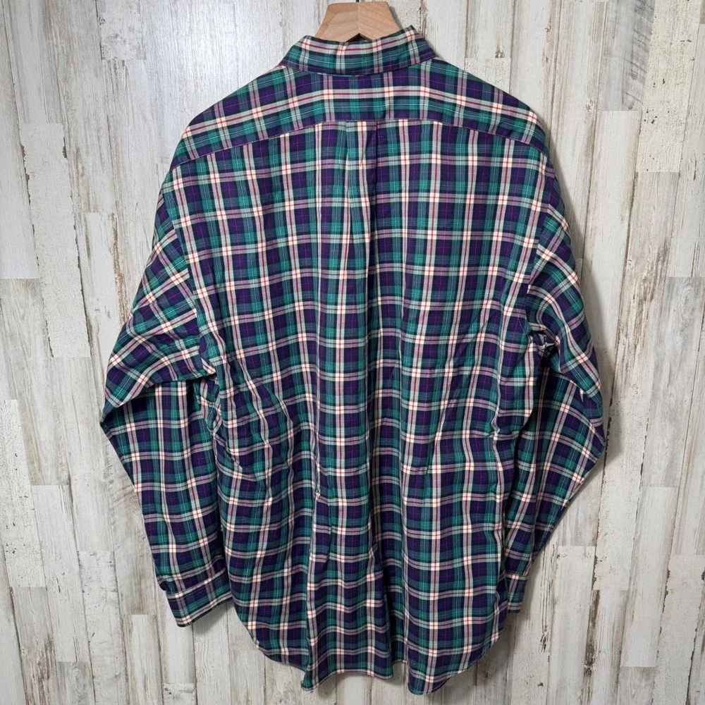 Polo Ralph Lauren Blake Plaid Button Down Long‎ Sleeve Shirt Cotton Mens Large